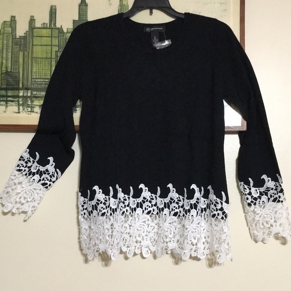 Inc Sweater Tunic w/Lace